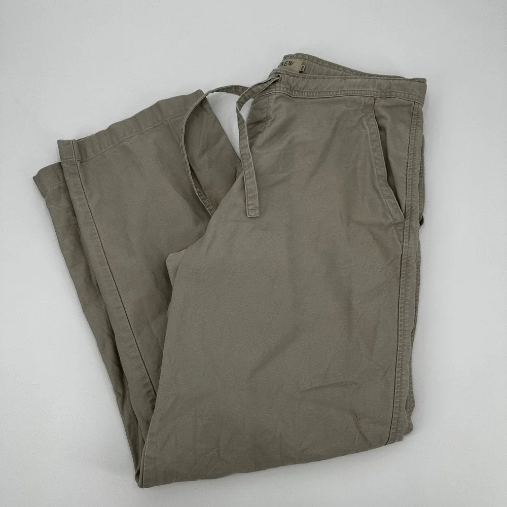 J. Crew Cotton Casual Drawstring Waist Pants Khaki Size M32